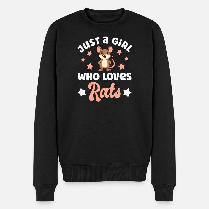 Ratte - Männer Premium Bio Pullover - Schwarz