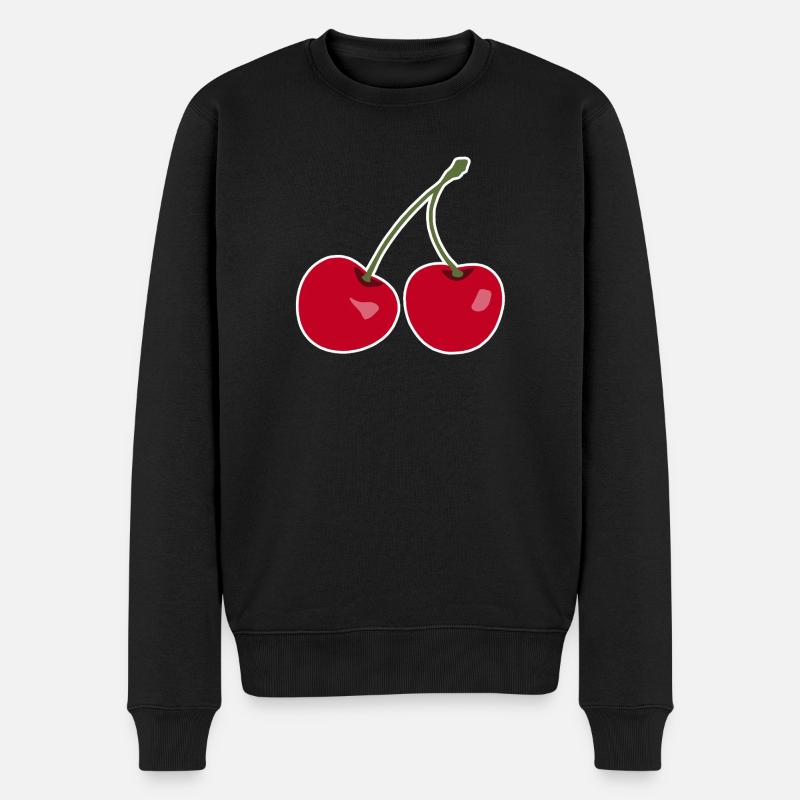 Cerise, Cerisier rouge - Pull Premium bio Homme - noir