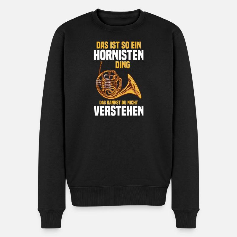 Waldhorn - Das ist so ein Hornisten Ding - Männer Premium Bio Pullover - Schwarz