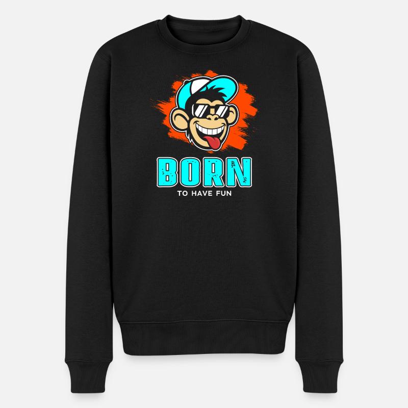 Born - Männer Premium Bio Pullover - Schwarz