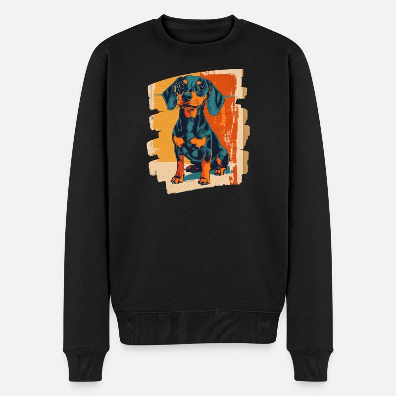 Dackel Dachshund - Männer Premium Bio Pullover - Schwarz
