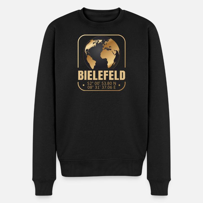 Bielefeld - Männer Premium Bio Pullover - Schwarz