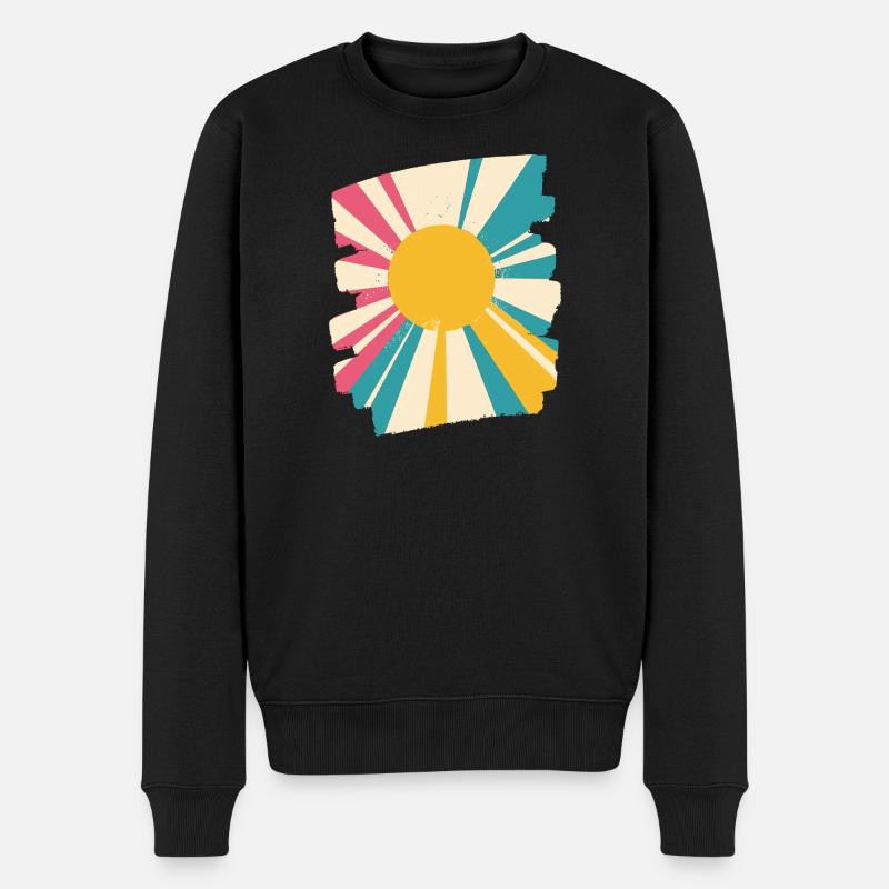 Sommer Sonne - Männer Premium Bio Pullover - Schwarz