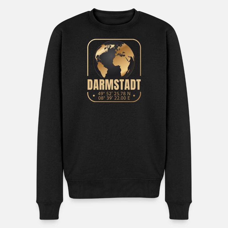 Darmstadt - Männer Premium Bio Pullover - Schwarz