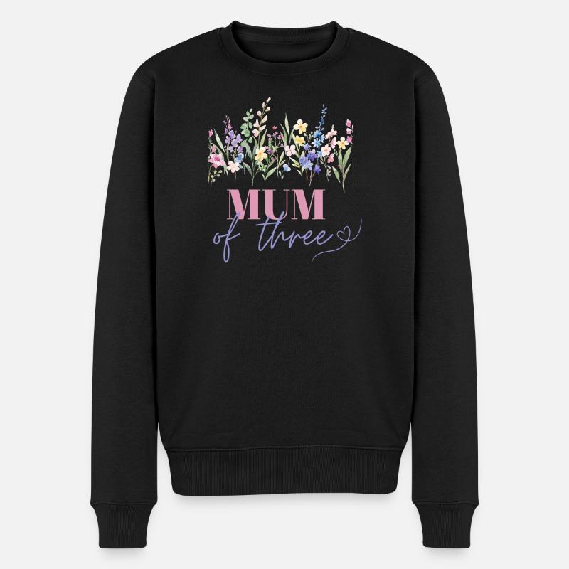 Mum of three - Männer Premium Bio Pullover - Schwarz