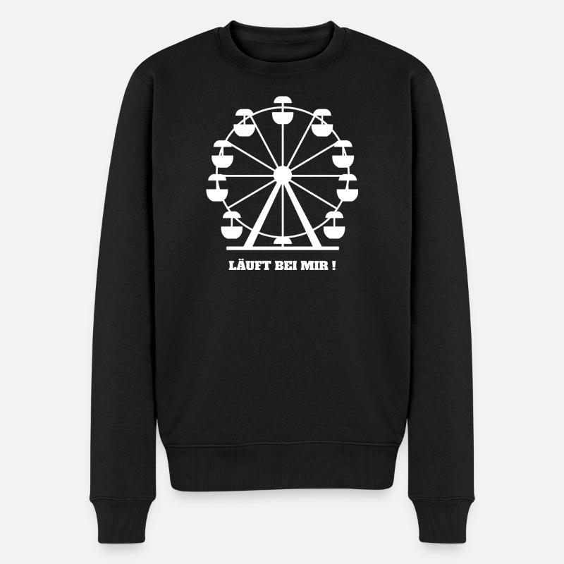 Läuft bei mir ! - Männer Premium Bio Pullover - Schwarz