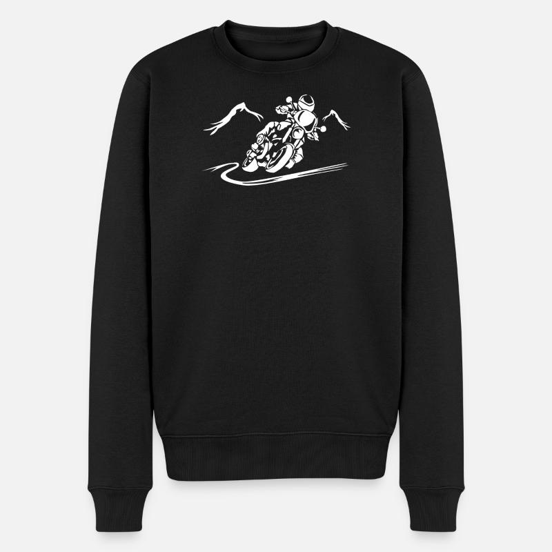 Silhouette de moto à grande vitesse - Pull Premium bio Homme - noir