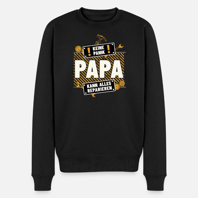 Papa kann alles - Männer Premium Bio Pullover - Schwarz