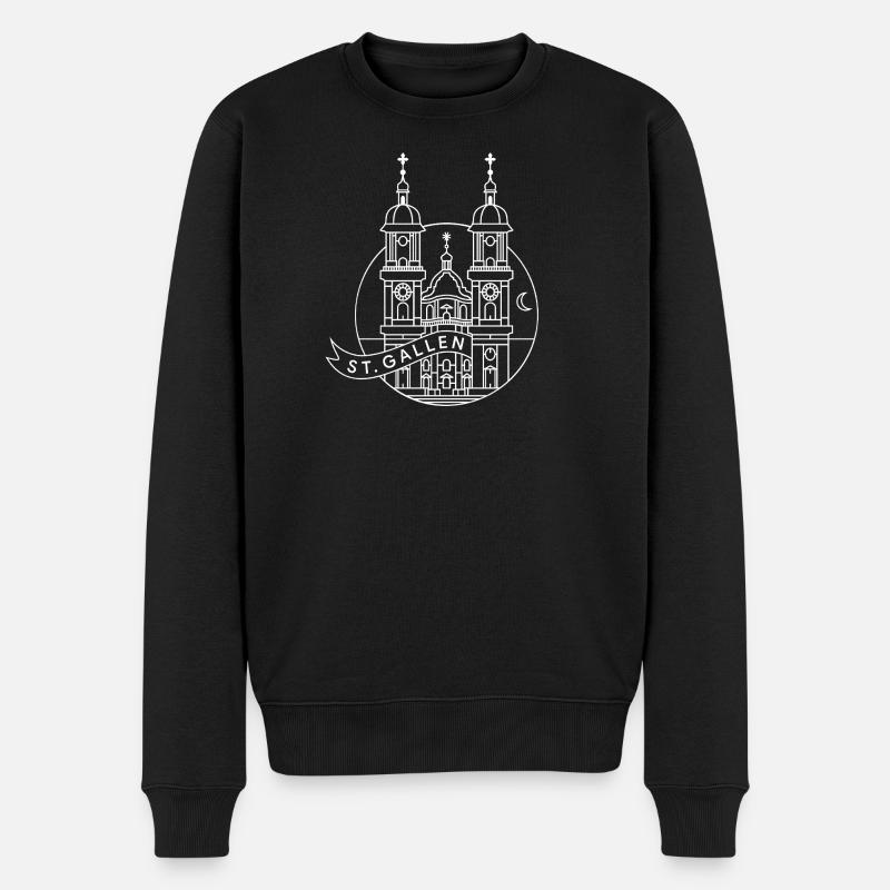 Kathedrale der Stadt St.Gallen, Schweiz - Männer Premium Bio Pullover - Schwarz