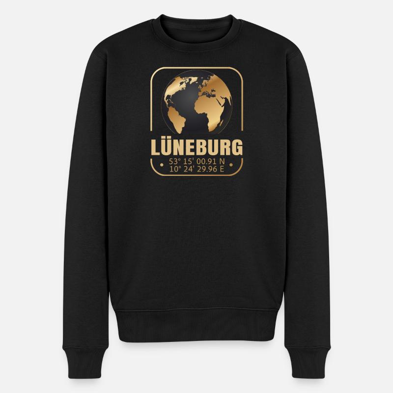 Lüneburg - Männer Premium Bio Pullover - Schwarz
