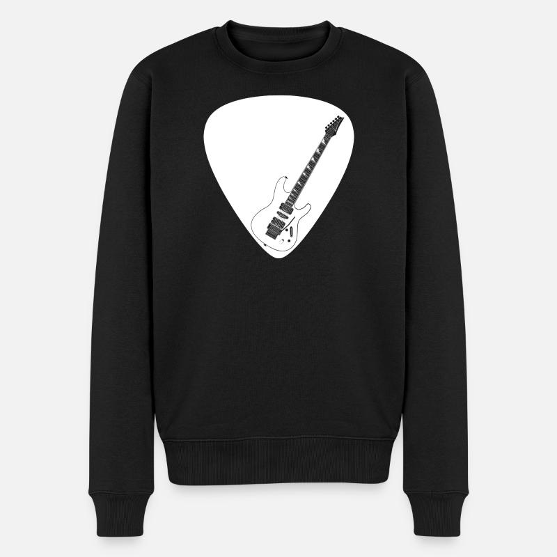 E-Gitarre (Strat-Form) für dunkle Untergründe - Männer Premium Bio Pullover - Schwarz