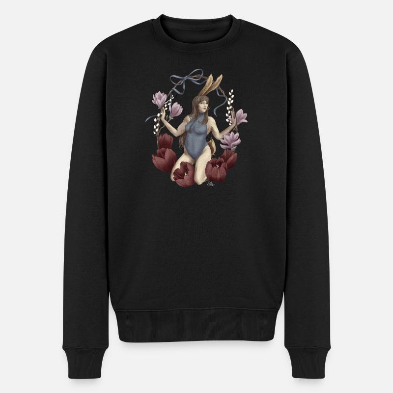Ostaras Frühlingsgrüße - Männer Premium Bio Pullover - Schwarz