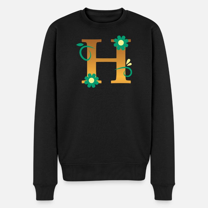 H - Männer Premium Bio Pullover - Schwarz