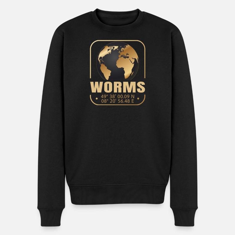 Worms - Männer Premium Bio Pullover - Schwarz