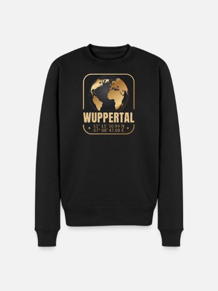 Wuppertal - Männer Premium Bio Pullover - Schwarz