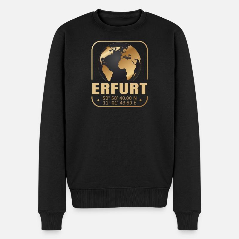 Erfurt - Männer Premium Bio Pullover - Schwarz
