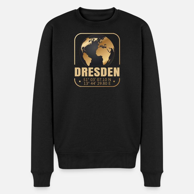 Dresden - Männer Premium Bio Pullover - Schwarz
