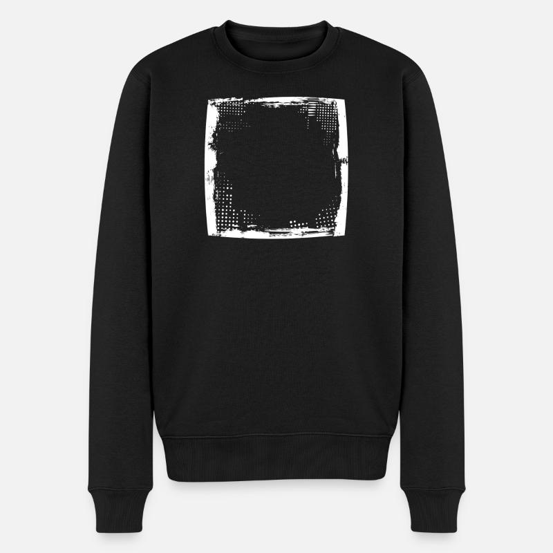 Rahmen dreckig dirty white - Männer Premium Bio Pullover - Schwarz