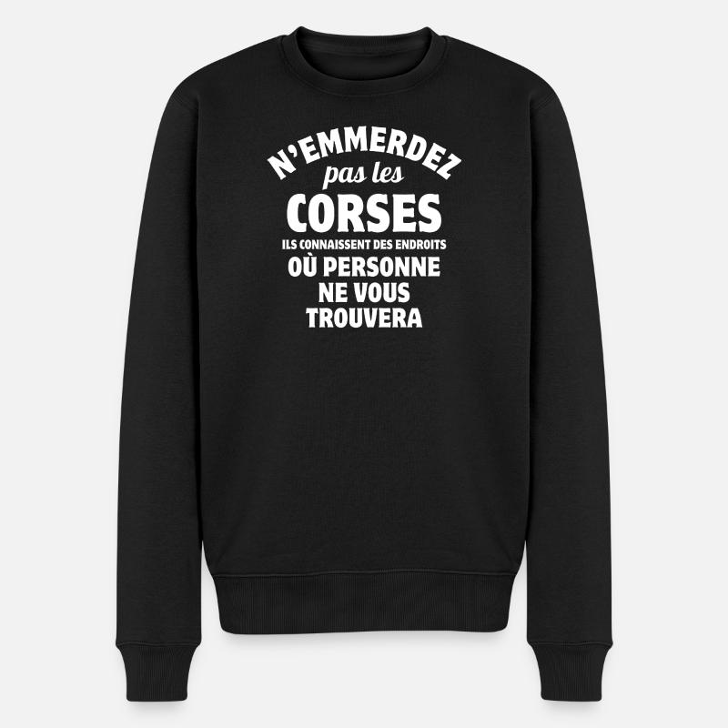 Korsika, ich liebe Korsika, ich bin Korse - Männer Premium Bio Pullover - Schwarz