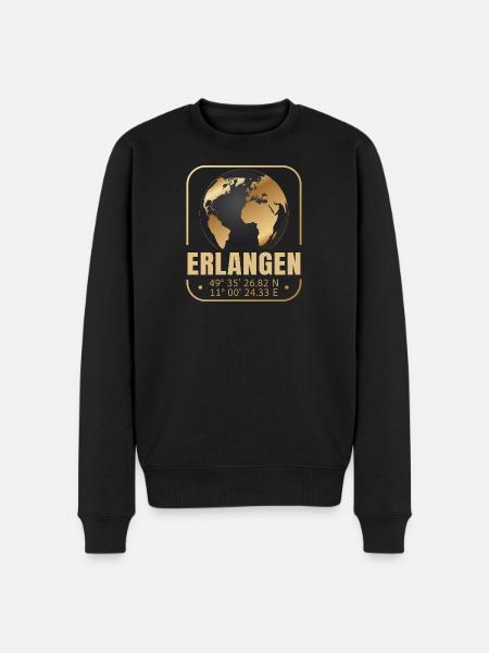 Erlangen - Männer Premium Bio Pullover - Schwarz