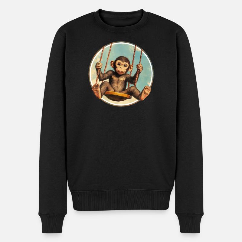 Affenschaukel – Locker bleiben! - Männer Premium Bio Pullover - Schwarz