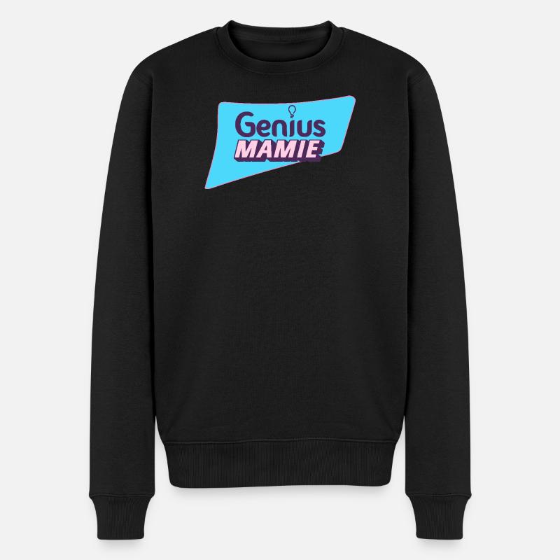 Geniale Oma - Männer Premium Bio Pullover - Schwarz