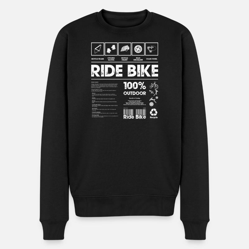 Abenteuer Radfahren Grafik Illustration - Männer Premium Bio Pullover - Schwarz