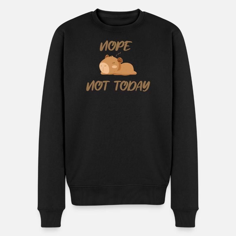 Nope not today capybara - Männer Premium Bio Pullover - Schwarz
