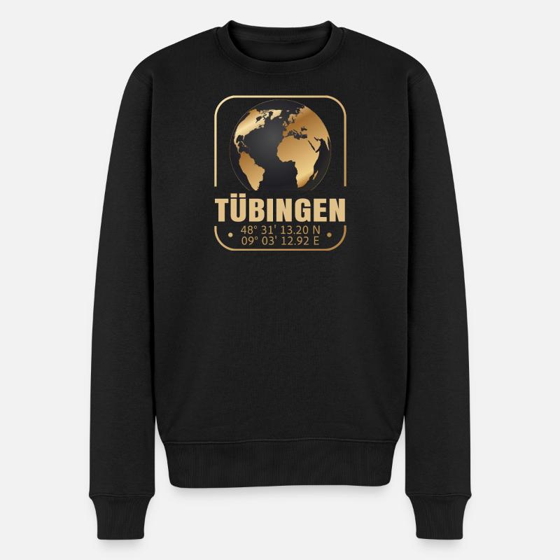 Tübingen - Männer Premium Bio Pullover - Schwarz