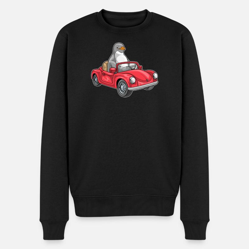 Pinguin Auto - Männer Premium Bio Pullover - Schwarz