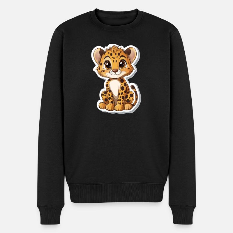 Guépard mignon - Pull Premium bio Homme - noir