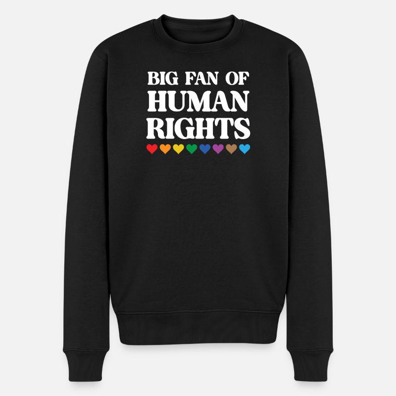 LGBTQ Pride Month - Großer Fan der Menschenrechte - Männer Premium Bio Pullover - Schwarz