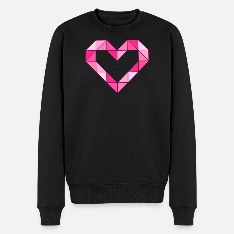 Geometric Love - Pink Edition - Männer Premium Bio Pullover - Schwarz