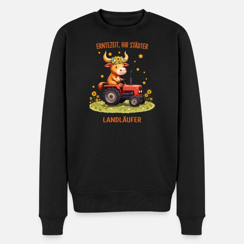 Erntezeit Landläufer - Männer Premium Bio Pullover - Schwarz