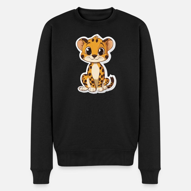 Süsser Gepard - Männer Premium Bio Pullover - Schwarz