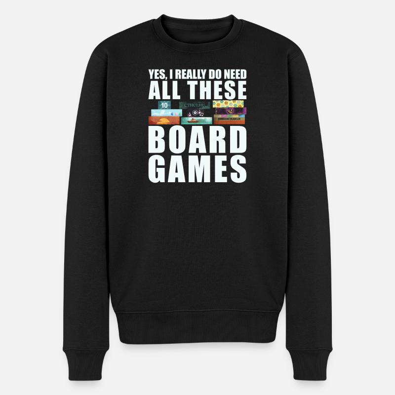Brettspiele lustiger Spruch - Männer Premium Bio Pullover - Schwarz