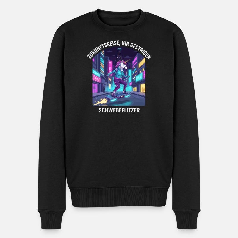 Zukunftseinhorn - Männer Premium Bio Pullover - Schwarz