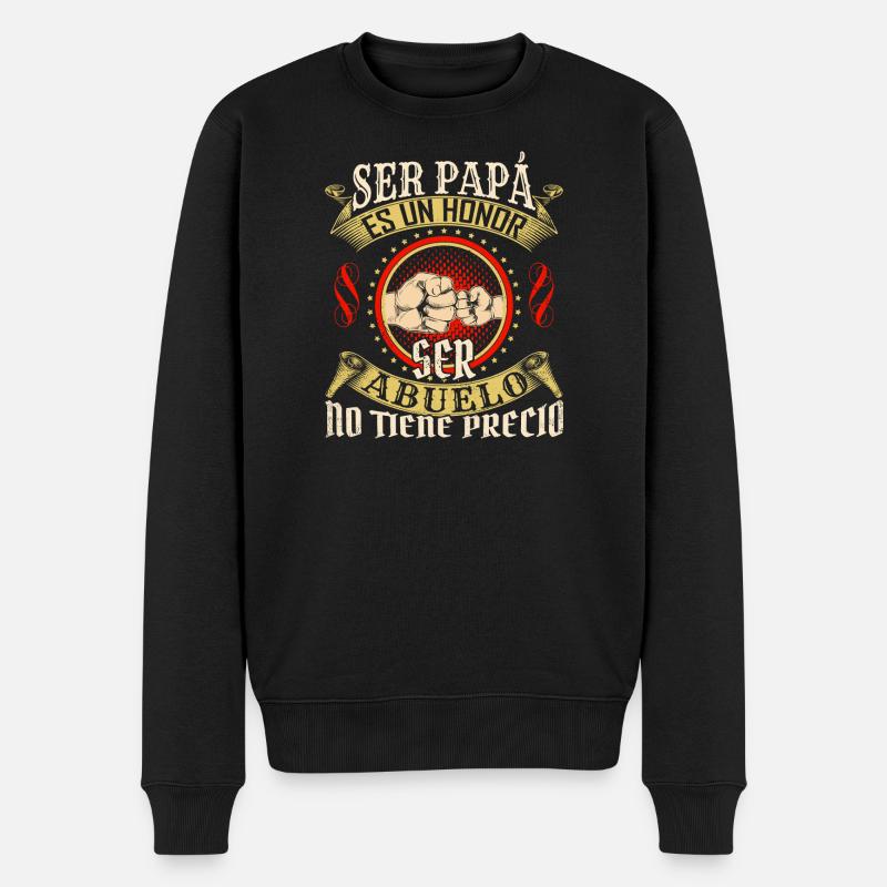 Ser Papá Es Un Héroe - Männer Premium Bio Pullover - Schwarz