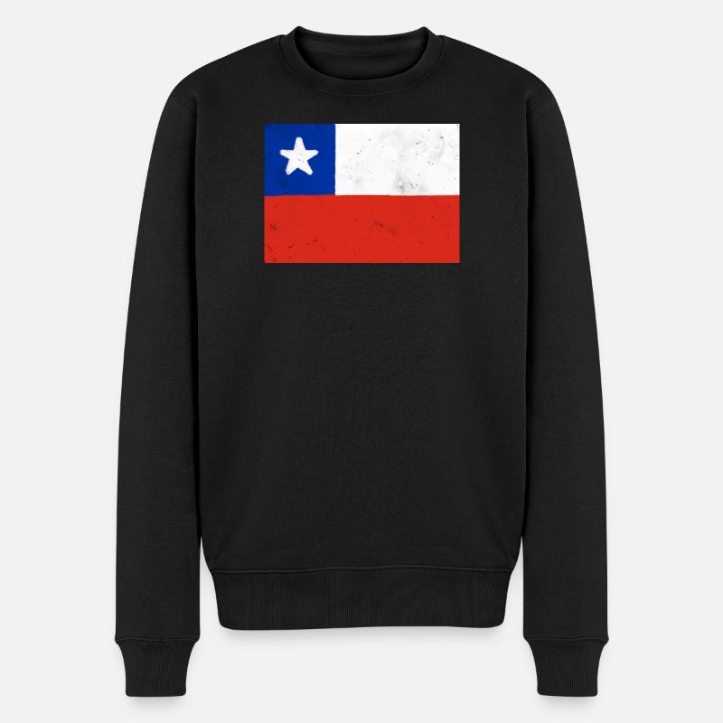 Flagge von Chile - Männer Premium Bio Pullover - Schwarz