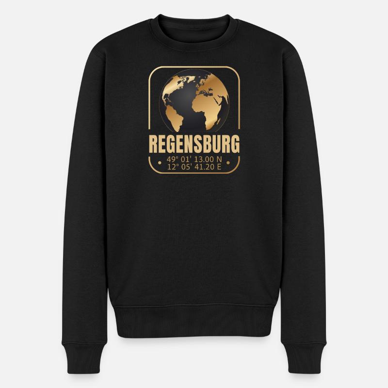 Regensburg - Männer Premium Bio Pullover - Schwarz