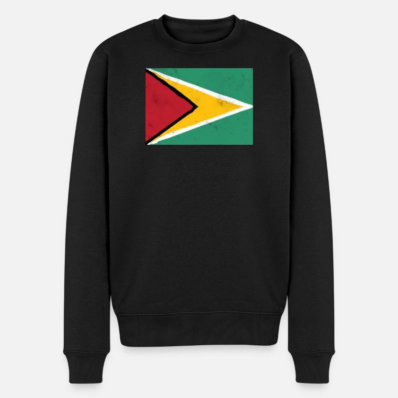 Drapeau du Guyana – Énergie dynamique - Pull Premium bio Homme - noir