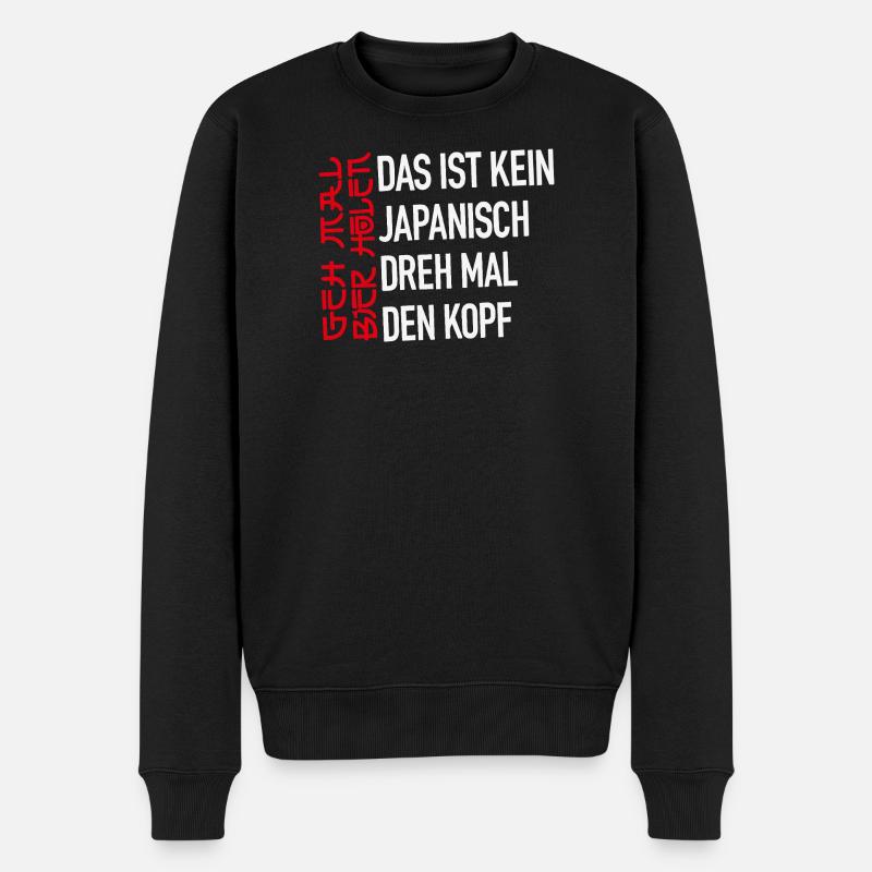 Kein Japanisch - Männer Premium Bio Pullover - Schwarz
