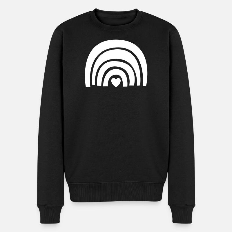 Regenbogen Rainbow - Männer Premium Bio Pullover - Schwarz