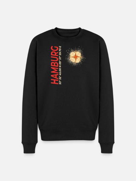 Hamburg - Männer Premium Bio Pullover - Schwarz
