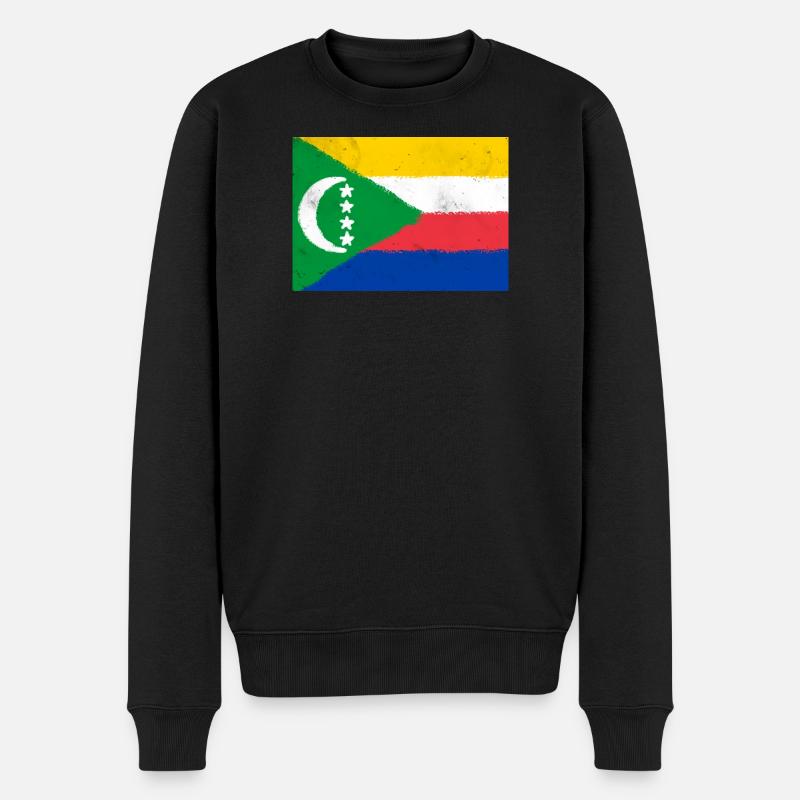 Flagge der Komoren - Männer Premium Bio Pullover - Schwarz