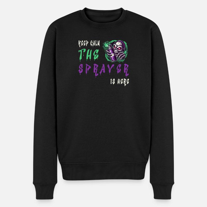 Keep Calm – The Sprayer - Männer Premium Bio Pullover - Schwarz