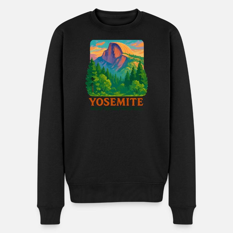 Yosemite Wildnis - Männer Premium Bio Pullover - Schwarz