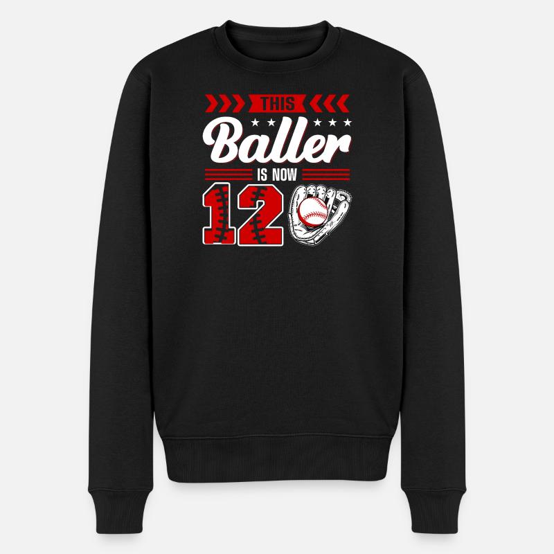12e anniversaire des garçons - Baselball - Pull Premium bio Homme - noir