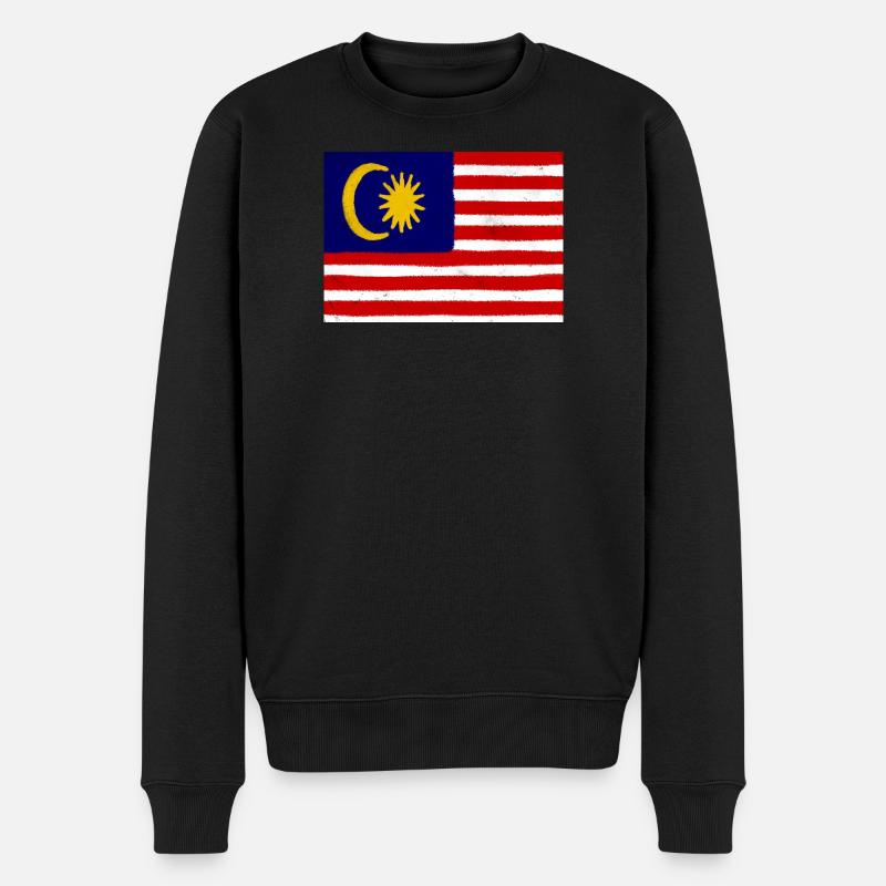 Drapeau de la Malaisie - Pull Premium bio Homme - noir