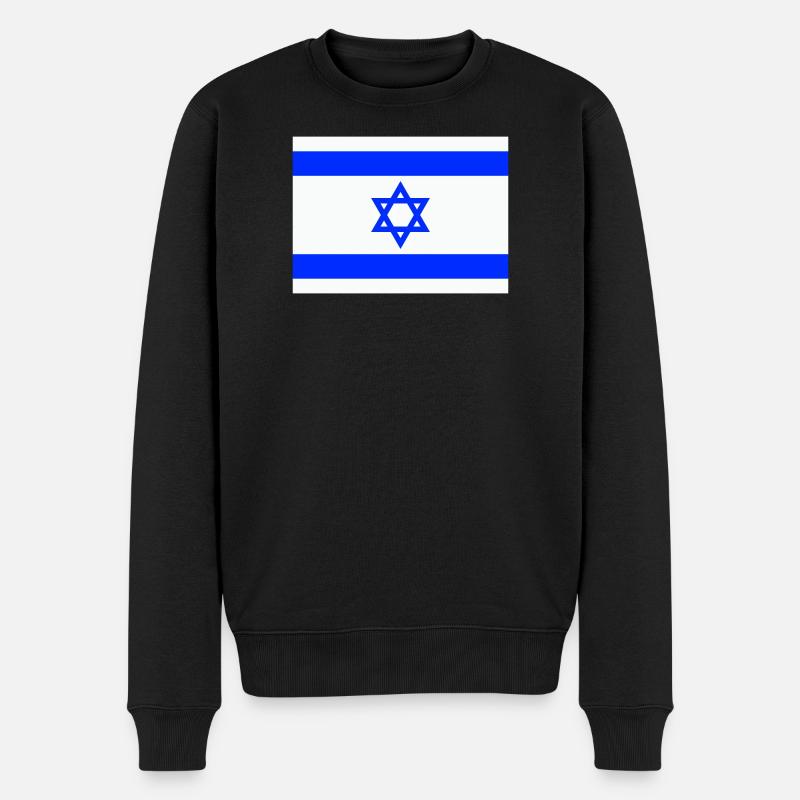 Israel Flag Fahne Wappen Davidstern Jerusalen - Männer Premium Bio Pullover - Schwarz